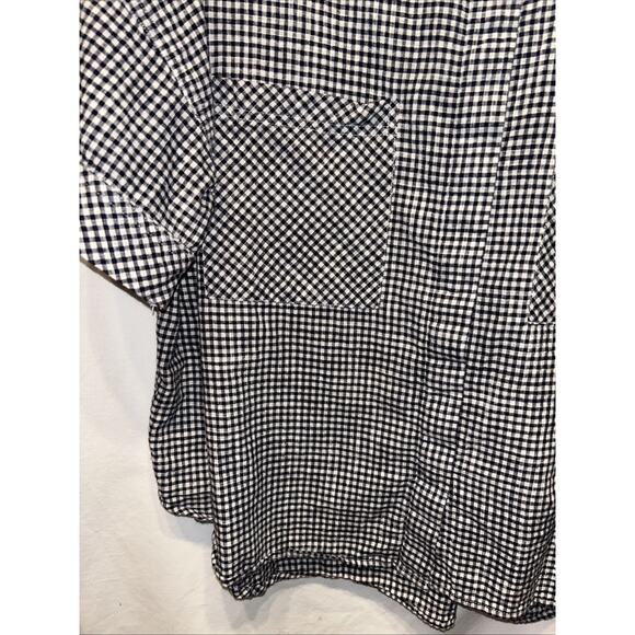 Old Navy Women’s XL Oversized Short Sleeve Gingham Linen Blouse - Picture 5 of 11